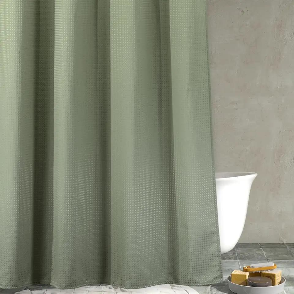 Green Shower Curtain for Bathroom: Water Repellent Heavy Duty, 78"Lx72"W
