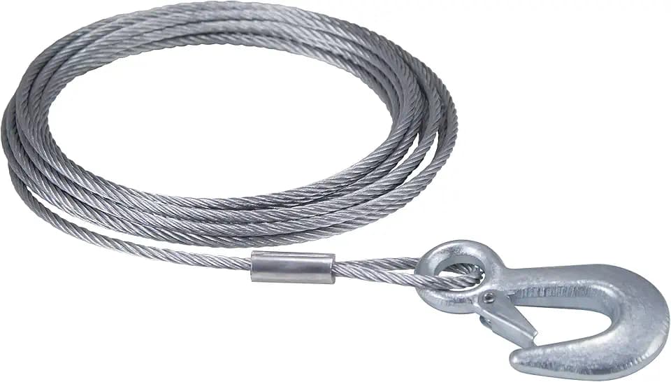 Dutton-Lainson Company - Goldenrod (6360) 3/16" x 20" Winch Cable with Hook - 7 x 19 Galvanized Aircraft Cable for Safe Working Loads - Flexible, High Strength, Marine-Grade for Boat Trailer Winches