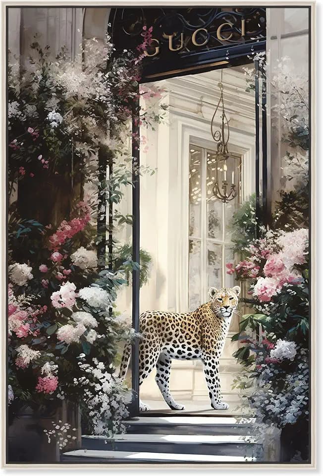 Art Remedy Elegant Flower Storefront Canvas Fashion Designer Wall Art, Silver Frame, 10" x 15"