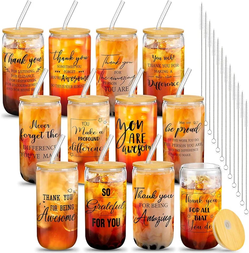 12 Set Employee Appreciation Gifts, 16 oz Cups, Never Forget