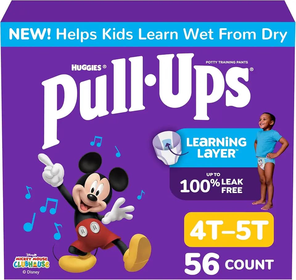 Pull-Ups Boys' Potty Training Pants, Size 4T-5T, 56 Count