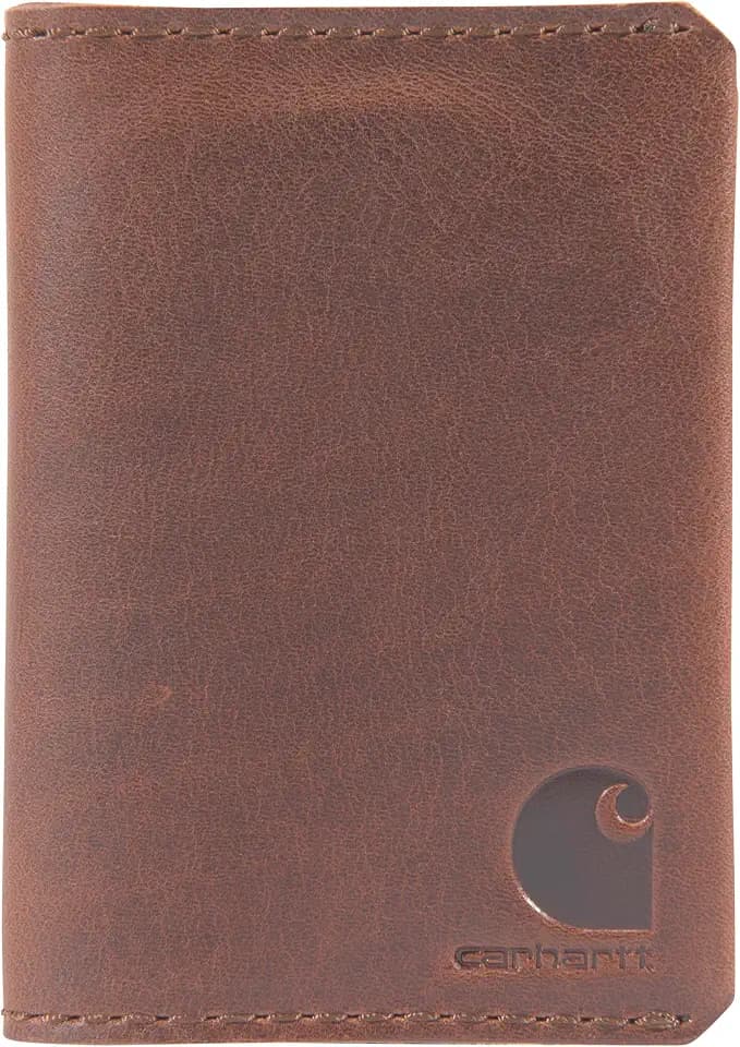 Carhartt Craftsman Leather Front Pocket Bifold Wallet Brown