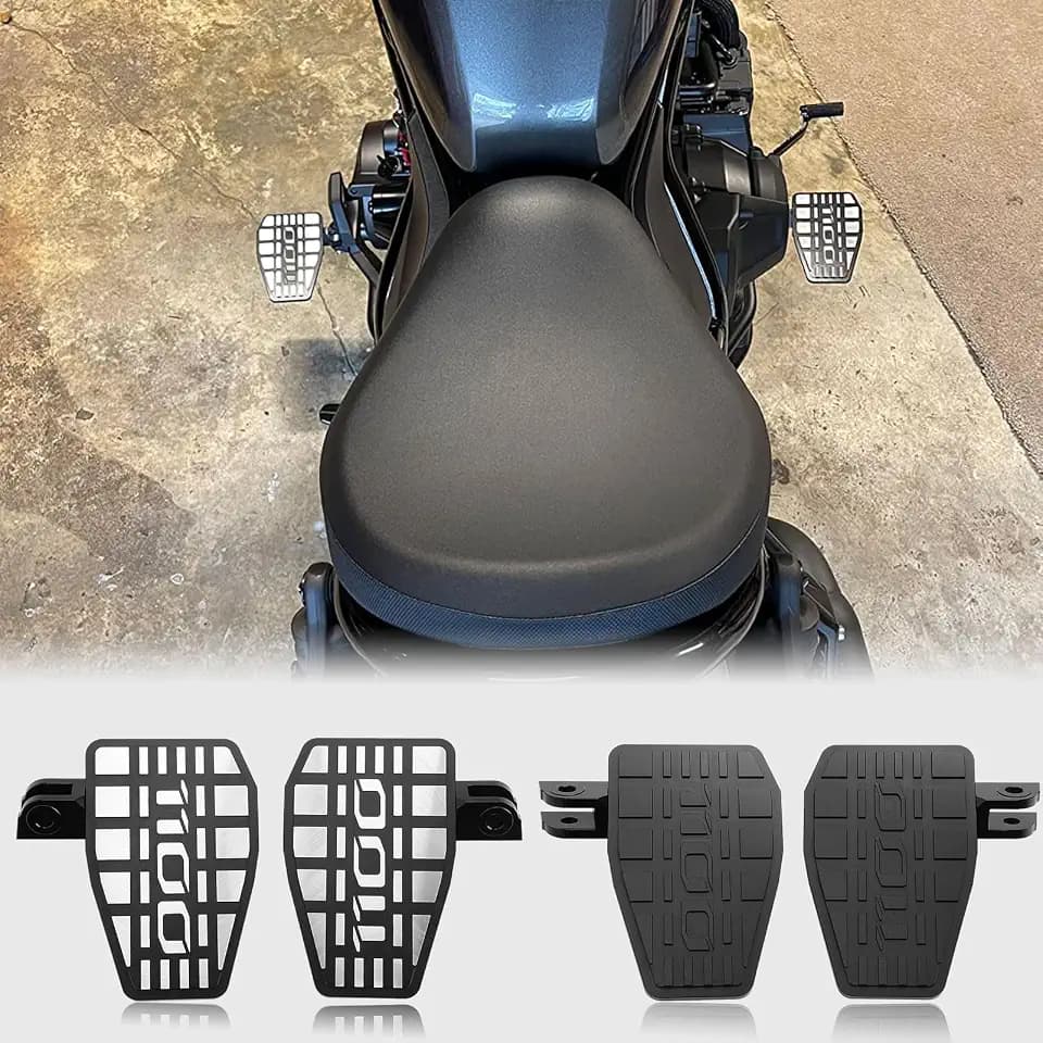 WOOGA Breite fette Fußrasten Vergrößerte Fuß stütze Fuß pedals tütze Motorrad zubehör passend für Ho&n&da Rebel CMX 1100 CMX1100/DCT Zubehör 2021 2022 2023 2024 (Schwarz)