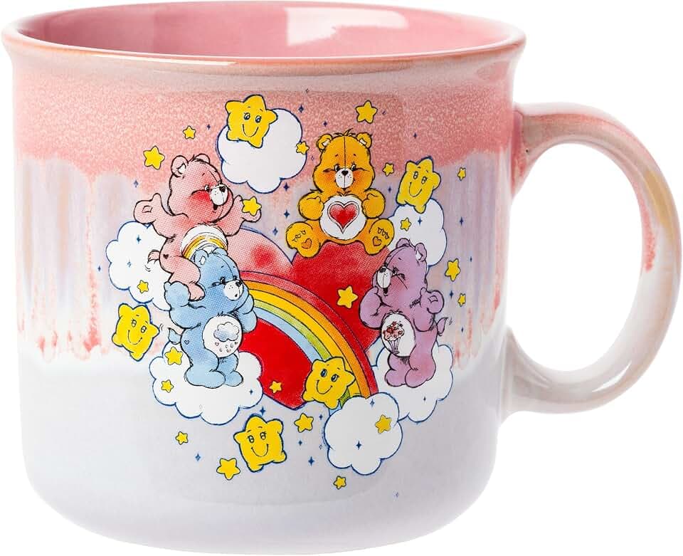 Silver Buffalo Care Bears Rainbow Stars, Reactive Glaze Camper Mug, 20oz
