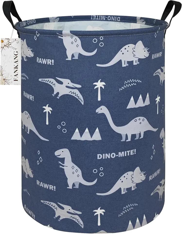 Storage Bin Foldable Nursery Organizer Basket Blue dinosaur