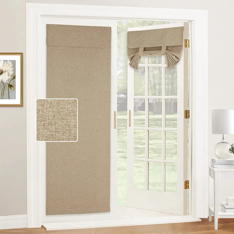RYB HOME Privacy French Door Curtains for Back Glass Door Inside House