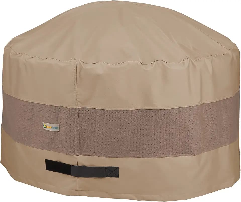 DUCKCOVERS Elegant Waterproof 50 Inch Round Fire Pit Cover, Outdoor Firepit Cover