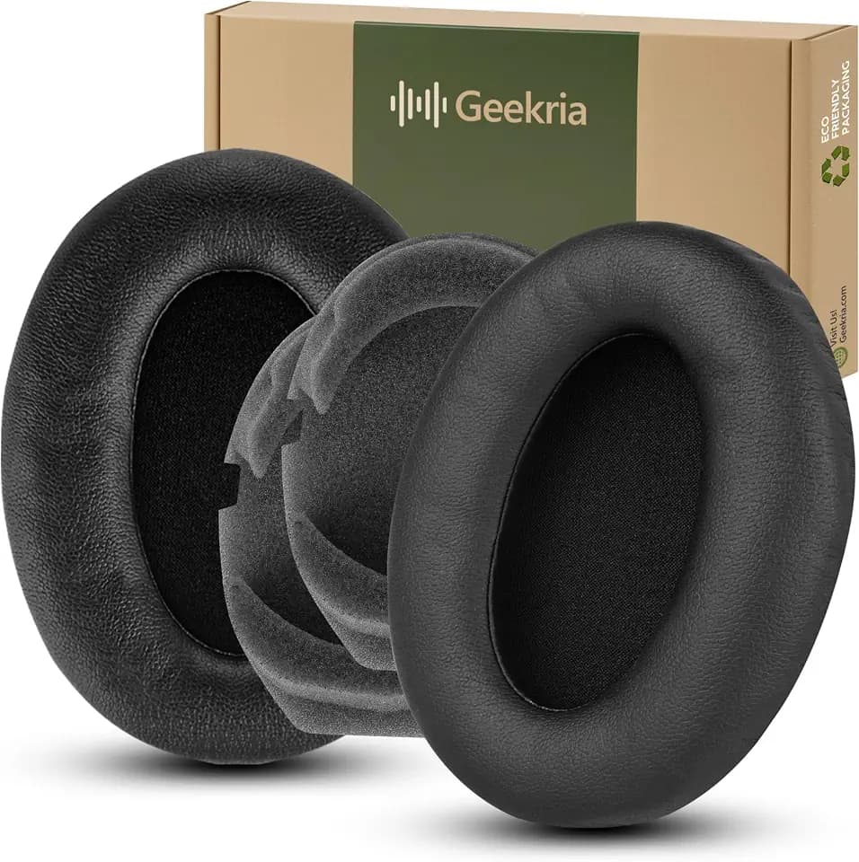 Geekria Ersatz-Ohrpolster kompatibel mit kabellosen Sony WH-1000XM3 Kopfhörern, Memory-Foam-Ohrpolster, Reparaturteile (Schwarz)