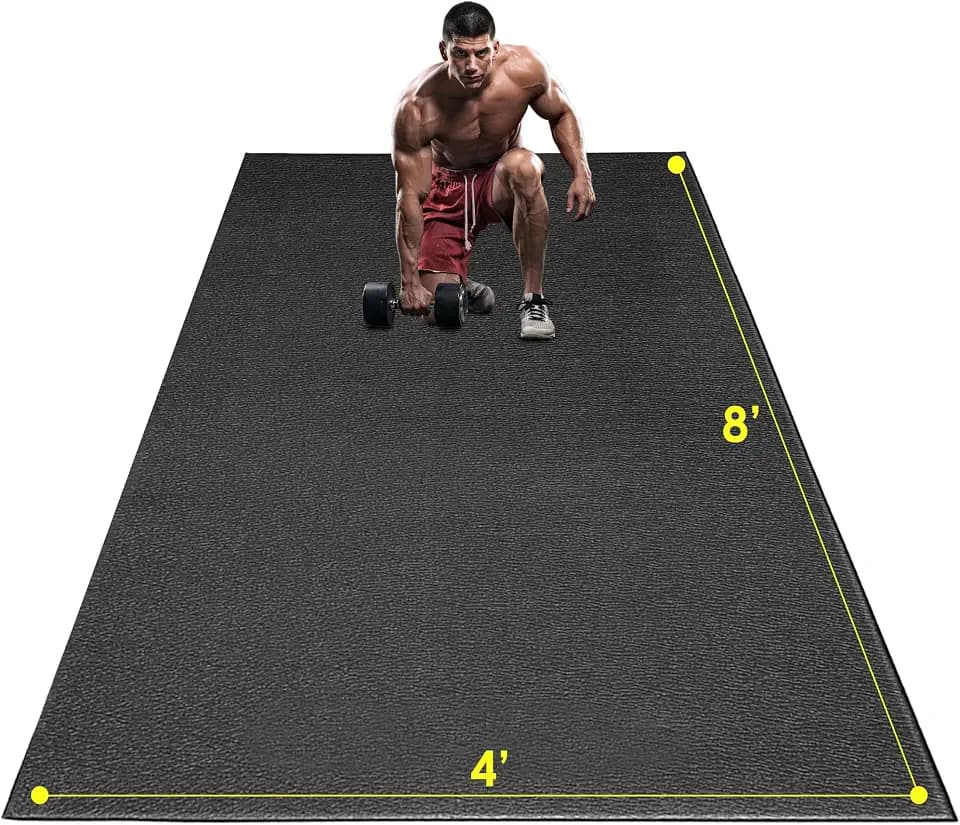 BesWin Large Exercise Mat, 8' x 6'/8' x 4'/6' x 4' (6mm/8mm)