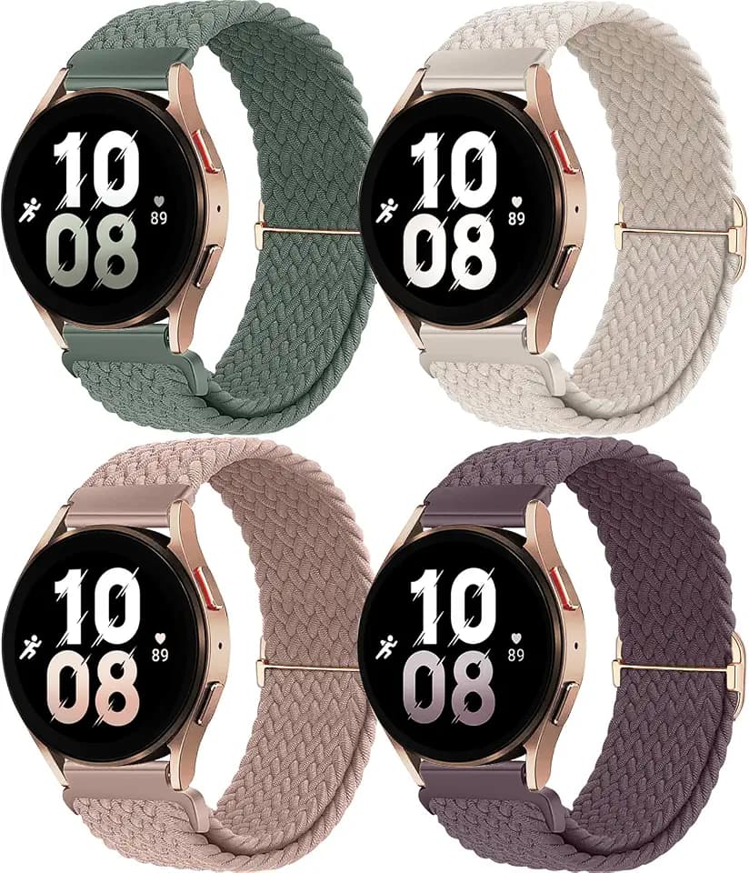 chinbersky 20 mm geflochtenes Nylon, kompatibel mit Samsung Armband Galaxy Watch 7 6 5 4 40 mm 44 mm/Galaxy Watch5 Pro/Watch 4&6 Classic/Active 2 40 mm 44 mm/Watch3 41 mm/Gear Sport/Gear S2 Classic