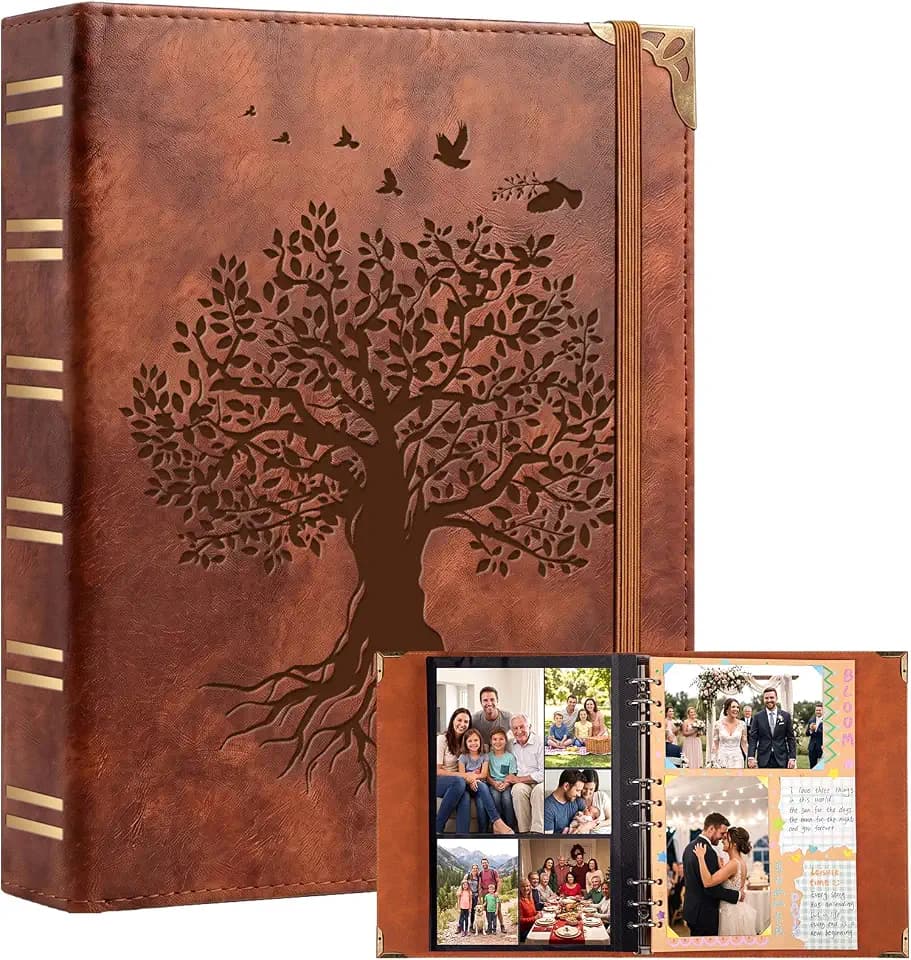 Scrapbook Photo Album 100 Pages, 60 Page Self Adhesive+40 Page Kraft Paper
