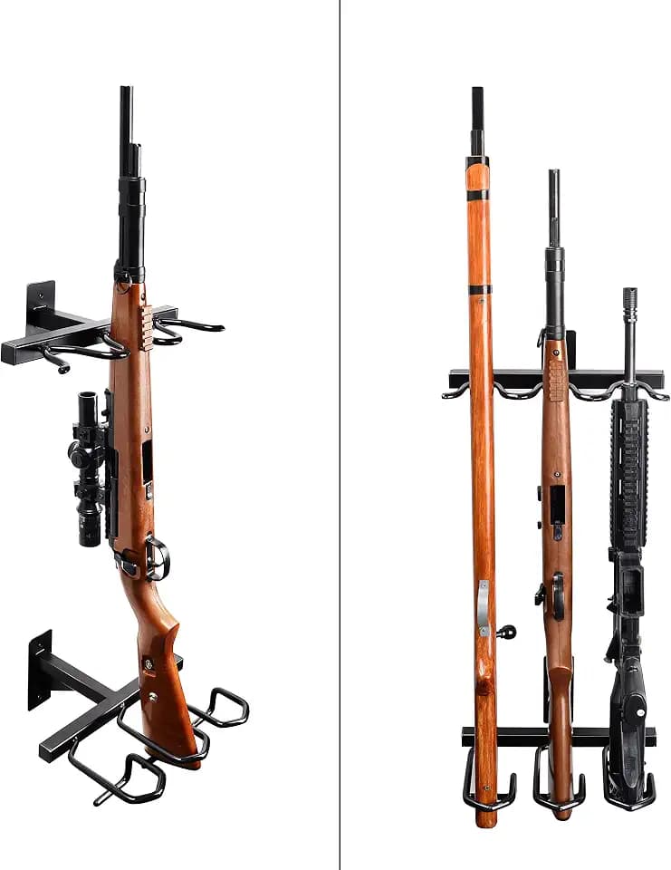 Adoreal Gun Rack, Gun Rack Wall Mount for Rifles and Shotguns, Rifle Rack - Heavy Duty Steel, 3-Slot