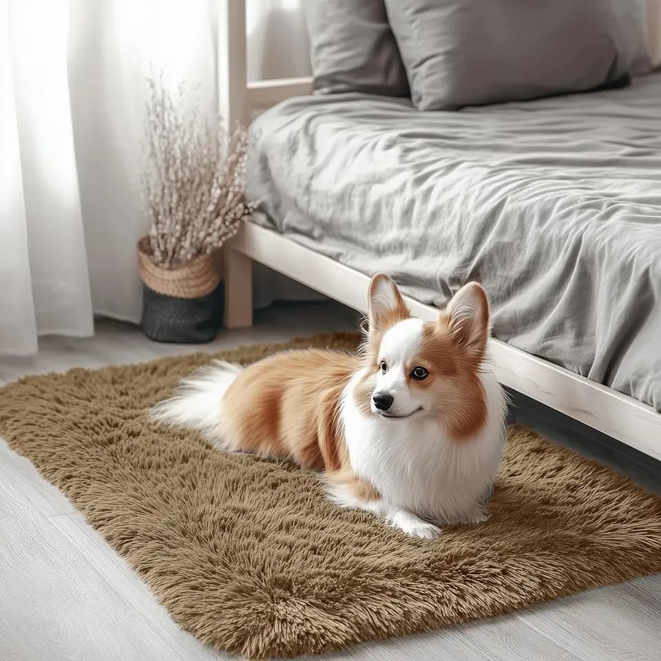 OLANLY 2x3 Machine Washable Small Bedside Rug, Soft Fluffy Shaggy Entryway Throw Rugs for Bedroom, Living Room, Indoor Floor Carpet for Kids Girls and Boys, Home Decor Aesthetic, Taupe