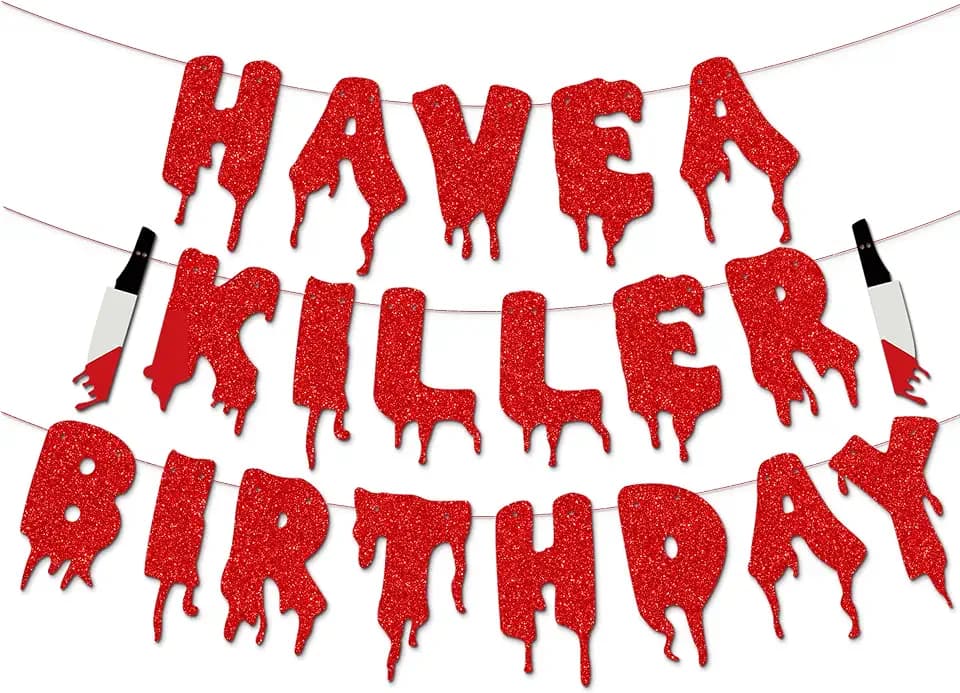 Have a Killer Birthday Party Banner, Halloween Horror Birthday Party Decorations, Halloween Bloody Horror Movie Birth day Party Decorations, Zombie Vampire Party Supplies