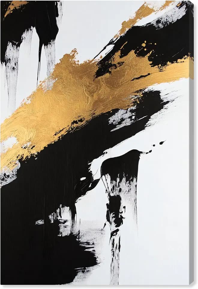 Art Remedy Gleaming Strikes Canvas Gold Leaf Wall Art, Gallery Wrapped, 20" x 30"