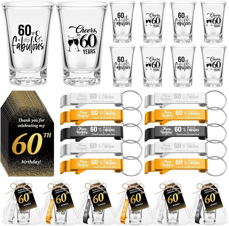 Domensi 30 Sets 60th Birthday Party Favors for Guests, Multicolor