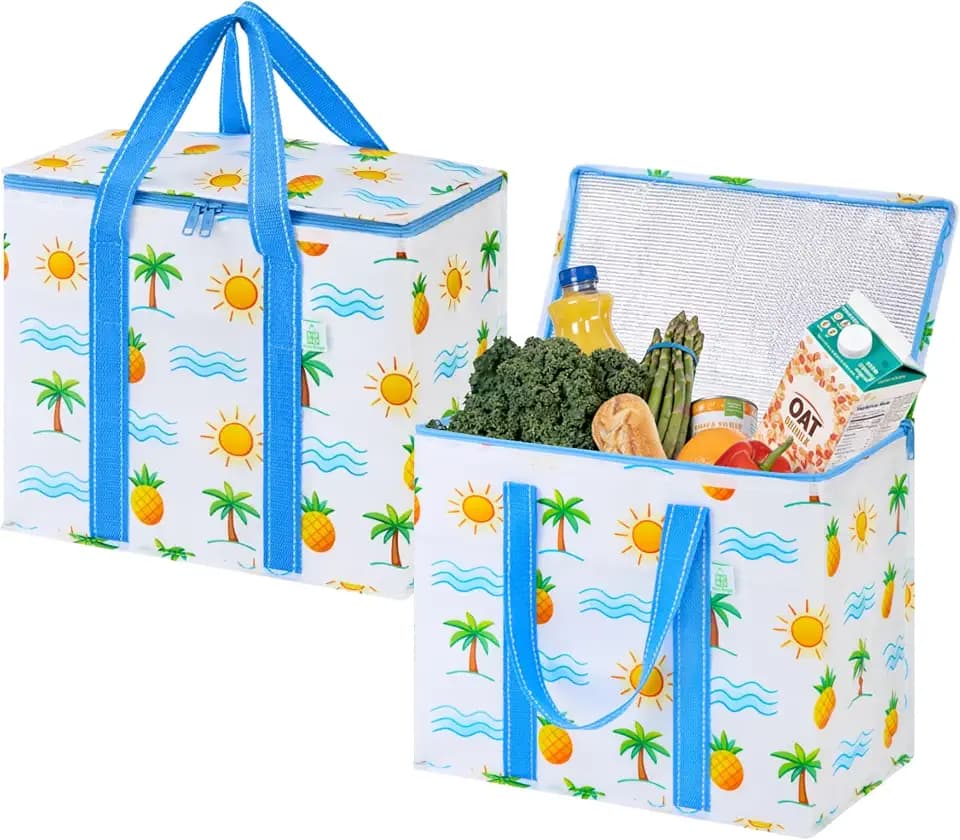 VENO 2 Pack Cooler Bag Insulated Grocery Bags for Food Delivery Heavy Duty