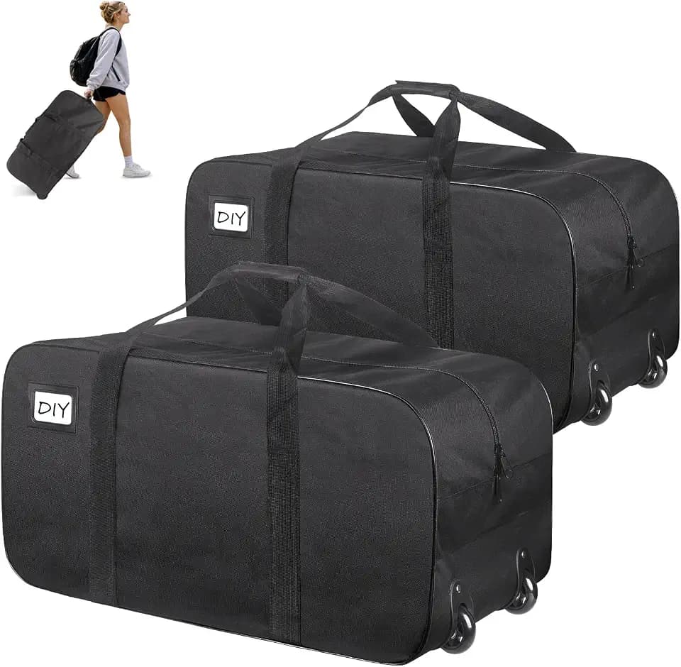 Heavy Duty Moving Bags with Wheels, 92L Large Duffle Bag for Travel 2 Pack