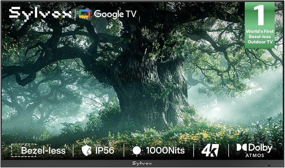 SYLVOX 65 inch Outdoor TV, Ultra-Narrow Bezel, Weatherproof TV for Outside