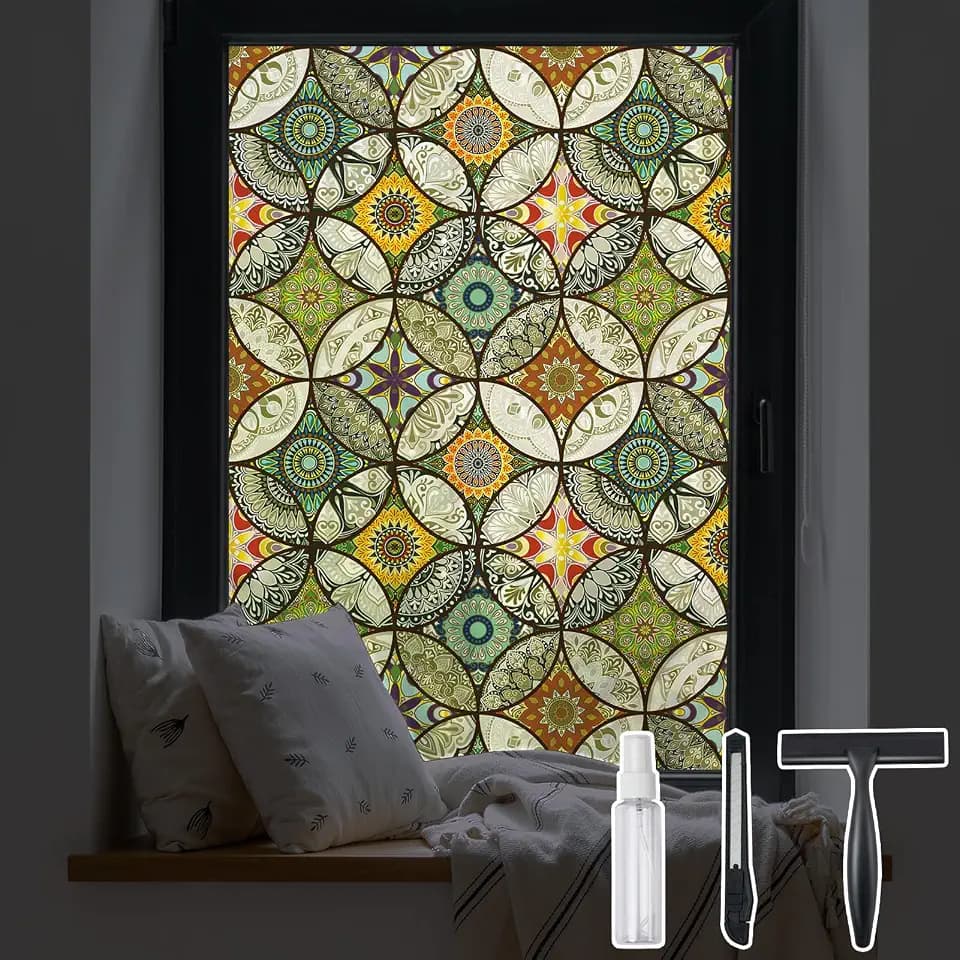 DKTIE Static Cling Decorative Window Film Easy to Install 17.7" x 78.7"