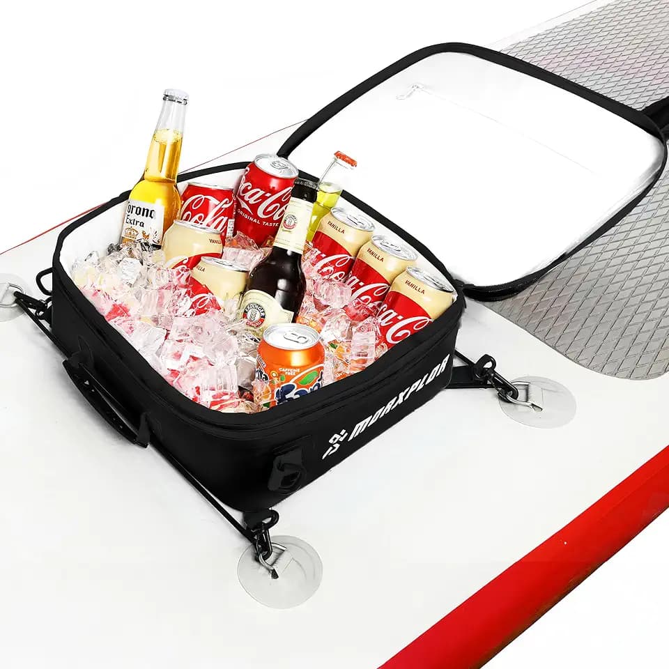 MORXPLOR Waterproof PVC Paddleboard Cooler Deck Bag - 12 Can Soft Insulated Cooler for Paddleboarding, Camping, Kayaking