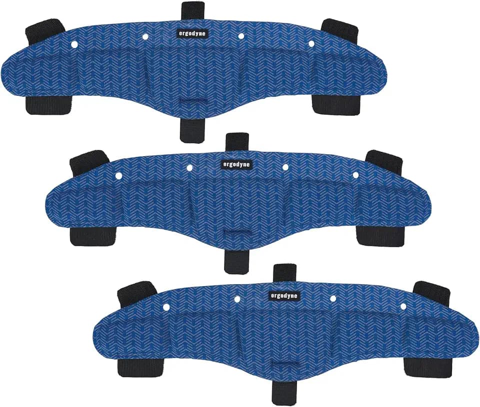 Ergodyne Chill-Its 6612 Moisture Wicking Hard Hat Top Pad, Padded Cooling Microfiber, Fits Most Suspension Systems (3-Pack)