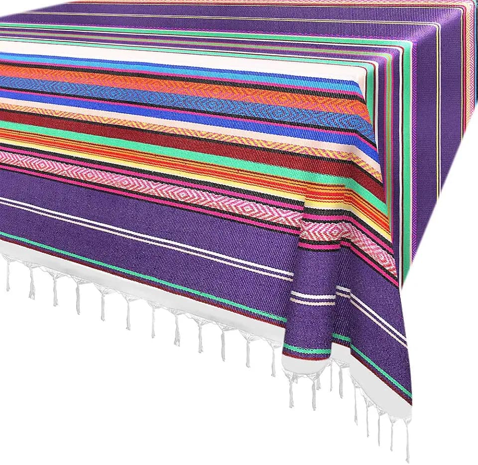 Xplanet 84 X 59 Inch Mexican Serape Blanket Bay Window Blanket, Mexican Tablecloth Serape Tatami Blanket Bed Blanket Table Cover Tapestry Blanket Picnic Mat for Mexican Party Wedding Decorations