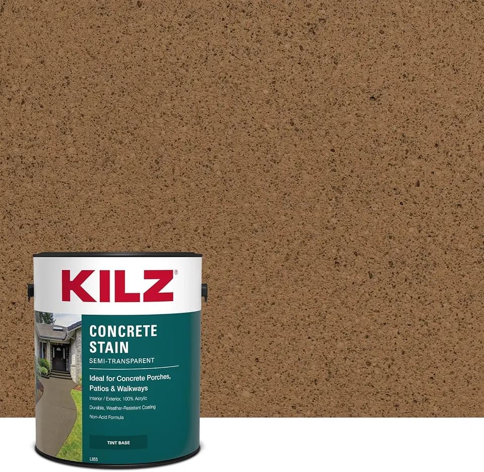 KILZ Semi-Transparent Decorative Concrete Stain, Rusted Stone, 1 Gallon