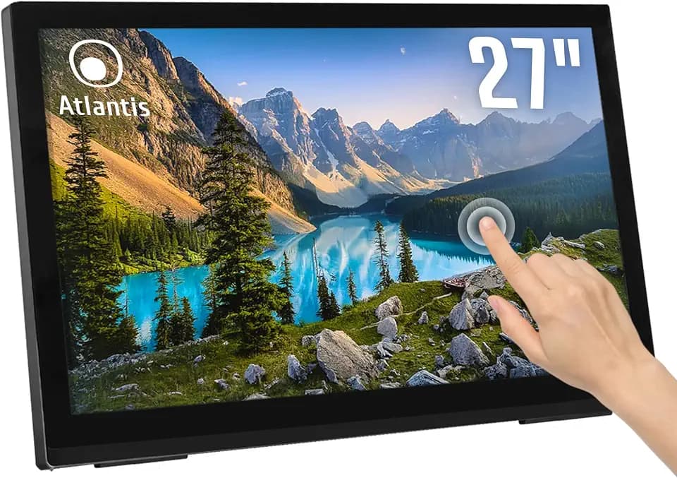 Atlantis Touch-Monitor 27 Zoll Full HD mit 10-Punkt-Touch, Glas 7H