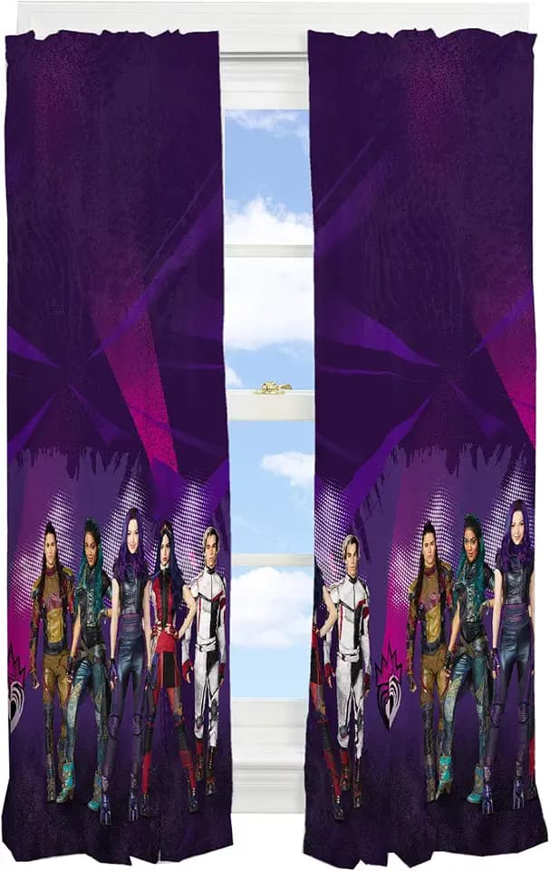 Franco Kids Window Curtain Panels Drapes Set, 82 in x 63 in, Disney Descendants 3