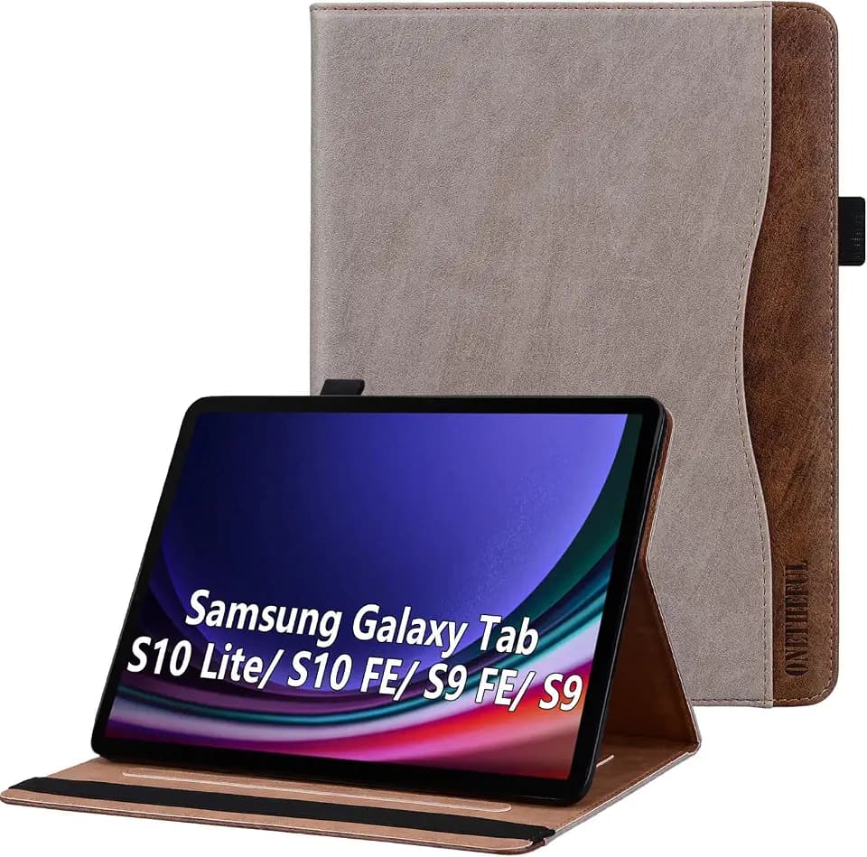 Hülle für Samsung Galaxy Tab S10 Lite / S10 FE 10.9" 2025 / S9 FE 10.9" / S9 11 Zoll Tablet Premium PU Leder Klappständer mit Stifthalter | Khaki