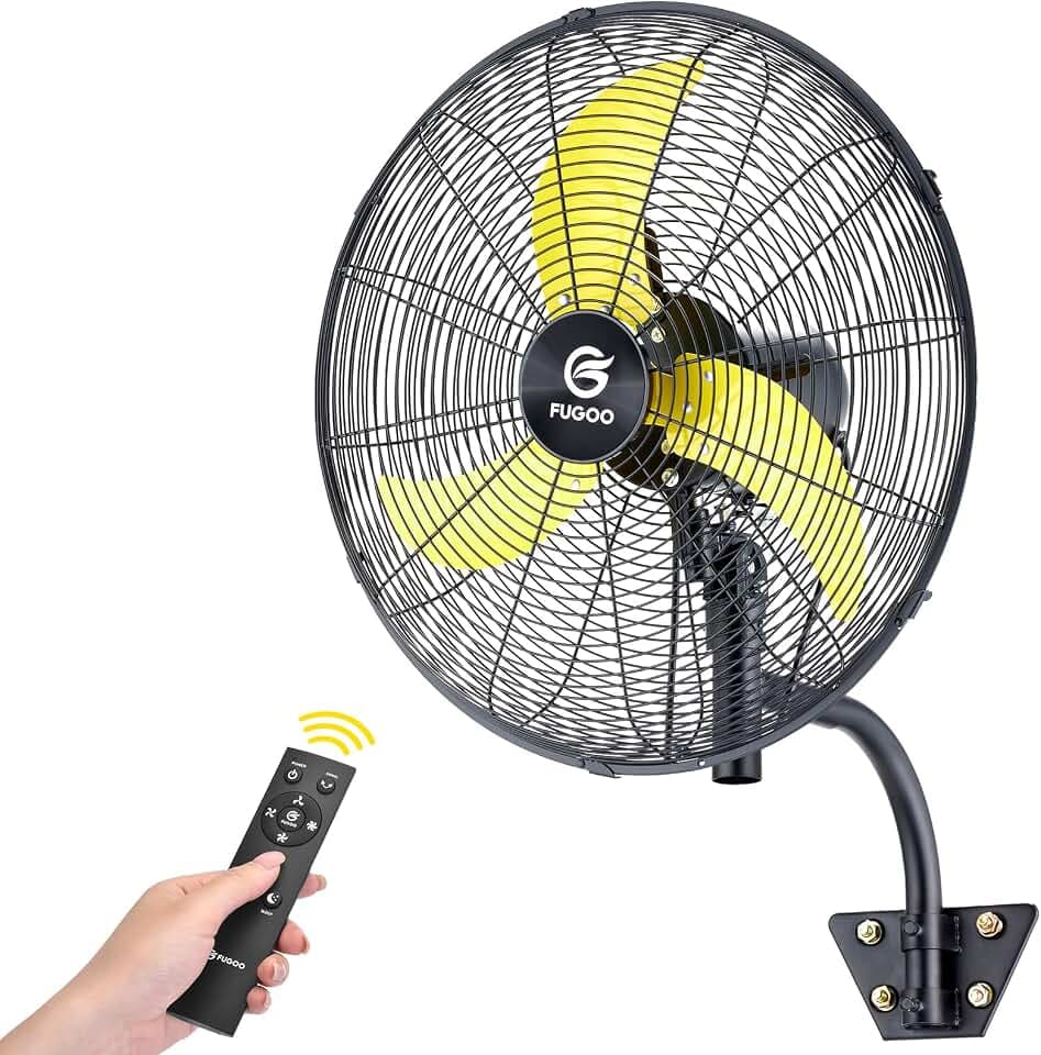 FUGOO 20" Eco BLDC Motor Powerful Airflow Quiet Industrial Outdoor Wall Fan