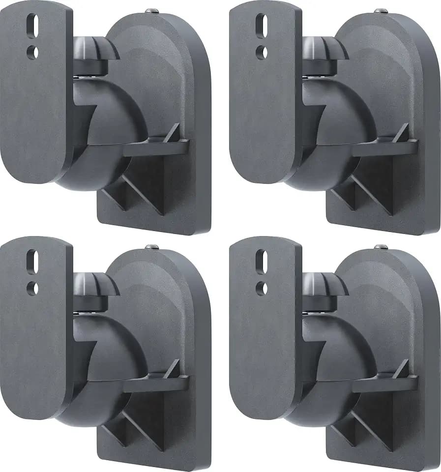 Lautsprecher Wandhalterung universal, neigbar, bis 3,5 kg, 4 Stück, Schwarz