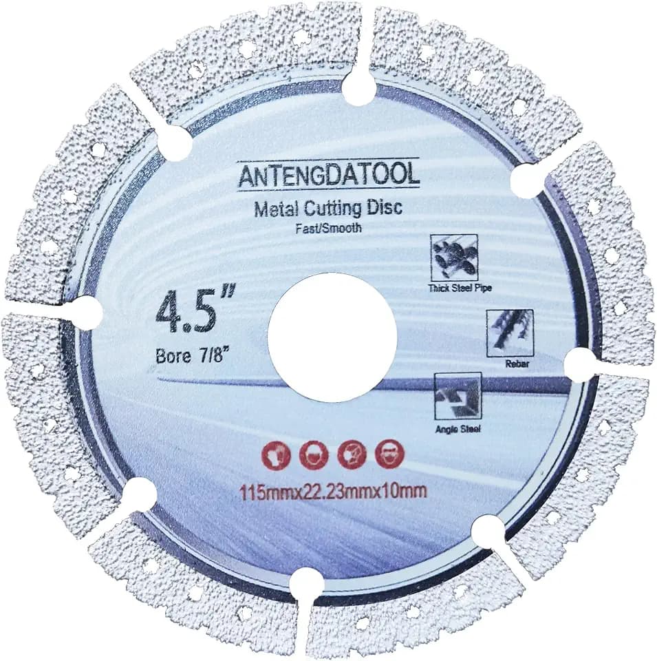 4-1/2 Inch Diamond Cut Off Wheel for Metal, 4.5" Angle Grinder Cutting Grinding Disc on Cast Iron Steel Rebar Carbide Stainless Saw Blades with 7/8“ Arbor