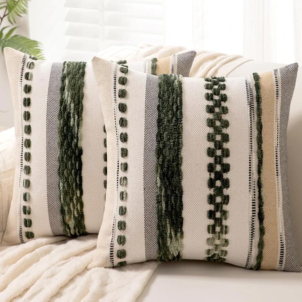 Boho Throw Pillow Covers Decorative Neutral Farmhouse Pillow case
