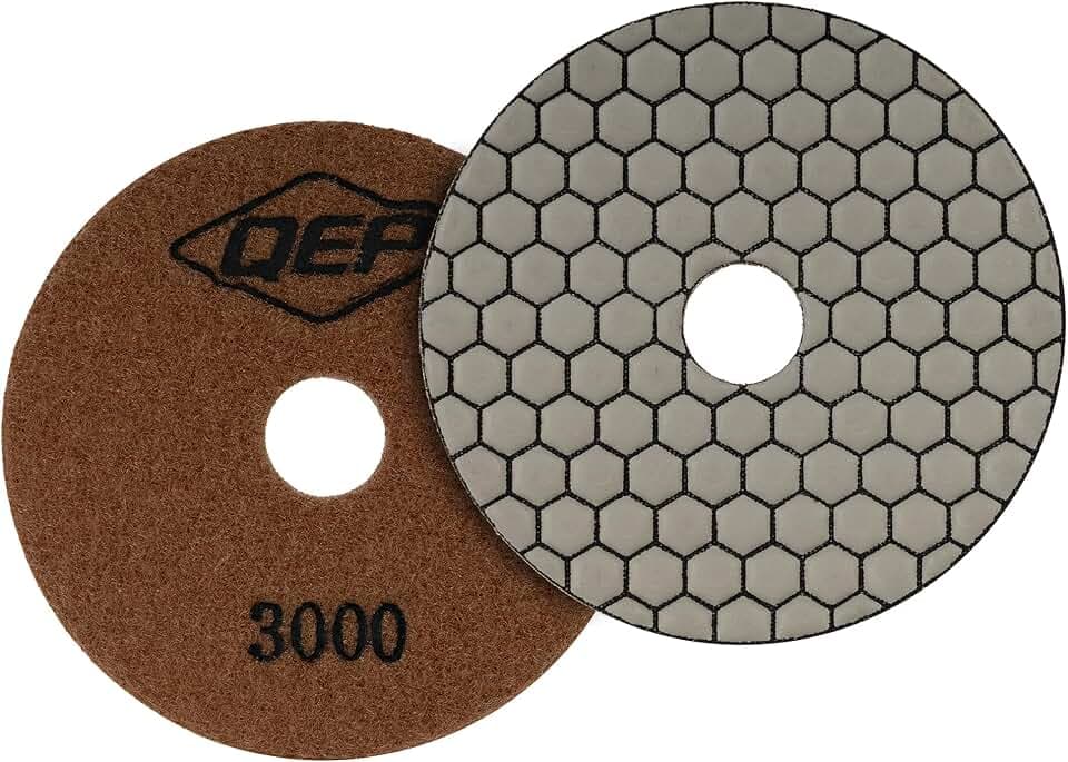 QEP 10161 Xtreme 4" Dry Polishing Pad for Grinders - 3,000 Grit (1 Pack)