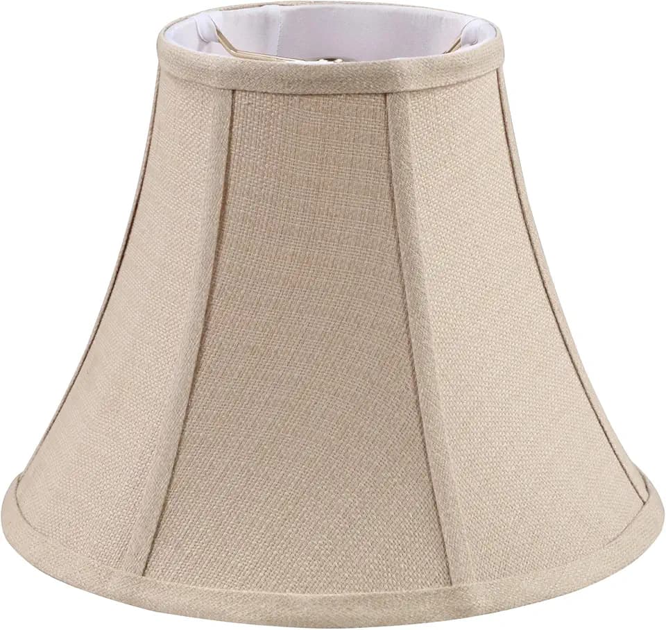 Aspen Creative 30160A Transitional Bell Shape Spider Construction Lamp Shade in Wheat Beige, 12" wide (6" x 12" x 9 1/2")
