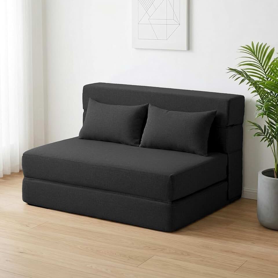 SUYOLS Folding Sofa Bed, 4 in 1 Foldable Mattress Sleeper Chair