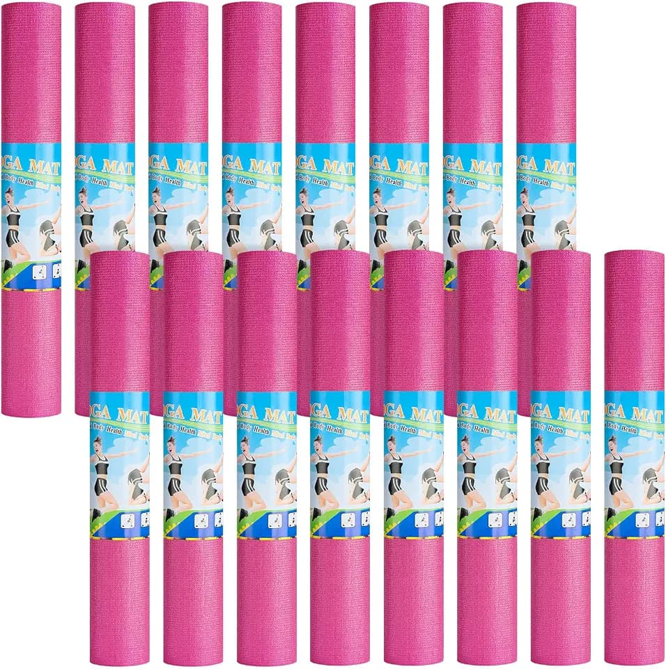 Funtery 3 mm Thin Yoga Mats Bulk, 68 x 24 in