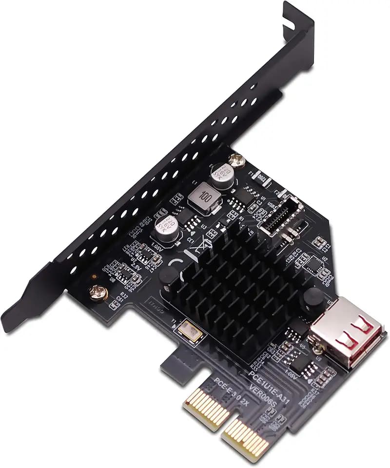 EZDIY-FAB USB3.1 Gen 2 Front Plattenanschluss 20-polige Erweiterungskarte 10 Gbit/s USB 2.0 PCI Express 3.0 X2-Adapter für Desktop-PCs (ASM3142)