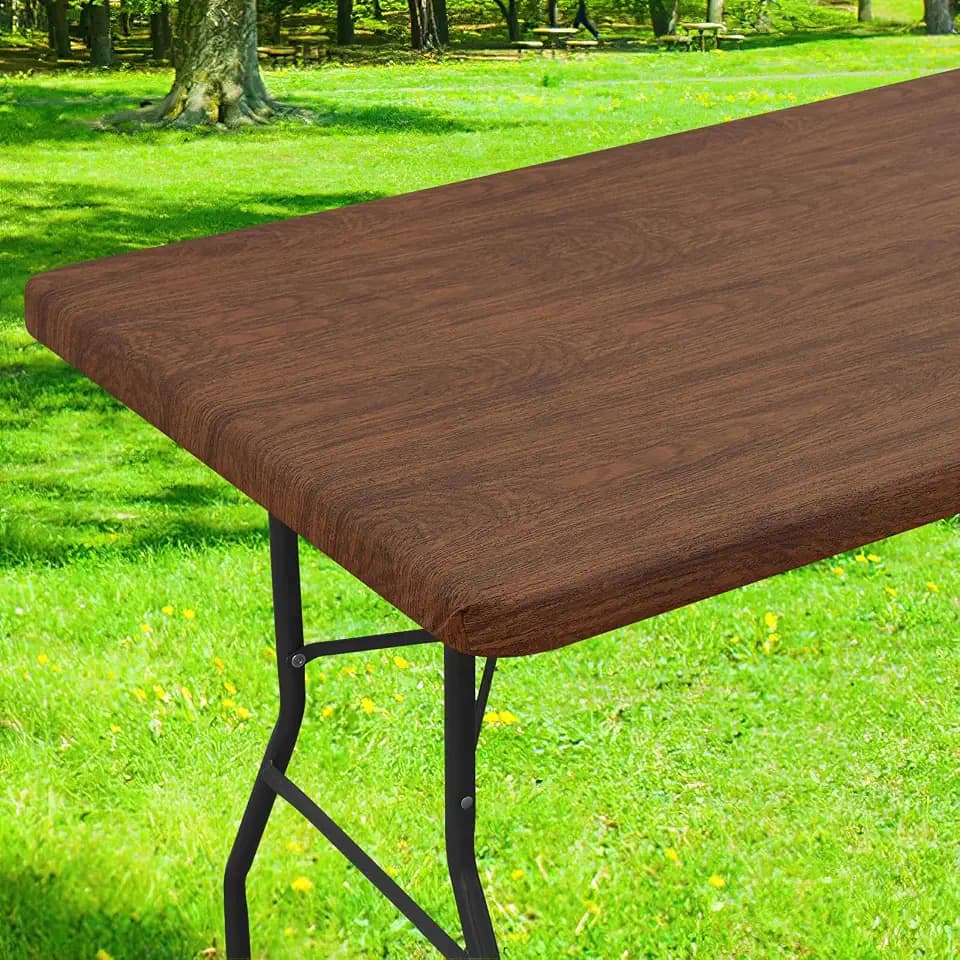 Smiry Rectangle Table Cloth, Waterproof Plastic Table Cover for 5FT Tables