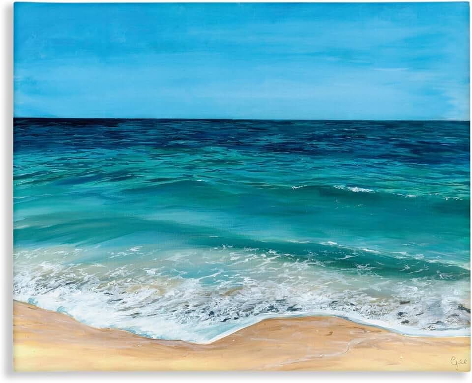 Stupell Industries Coastal Beach Foam Horizon, 16 x 20 Inch Canvas Wall Art