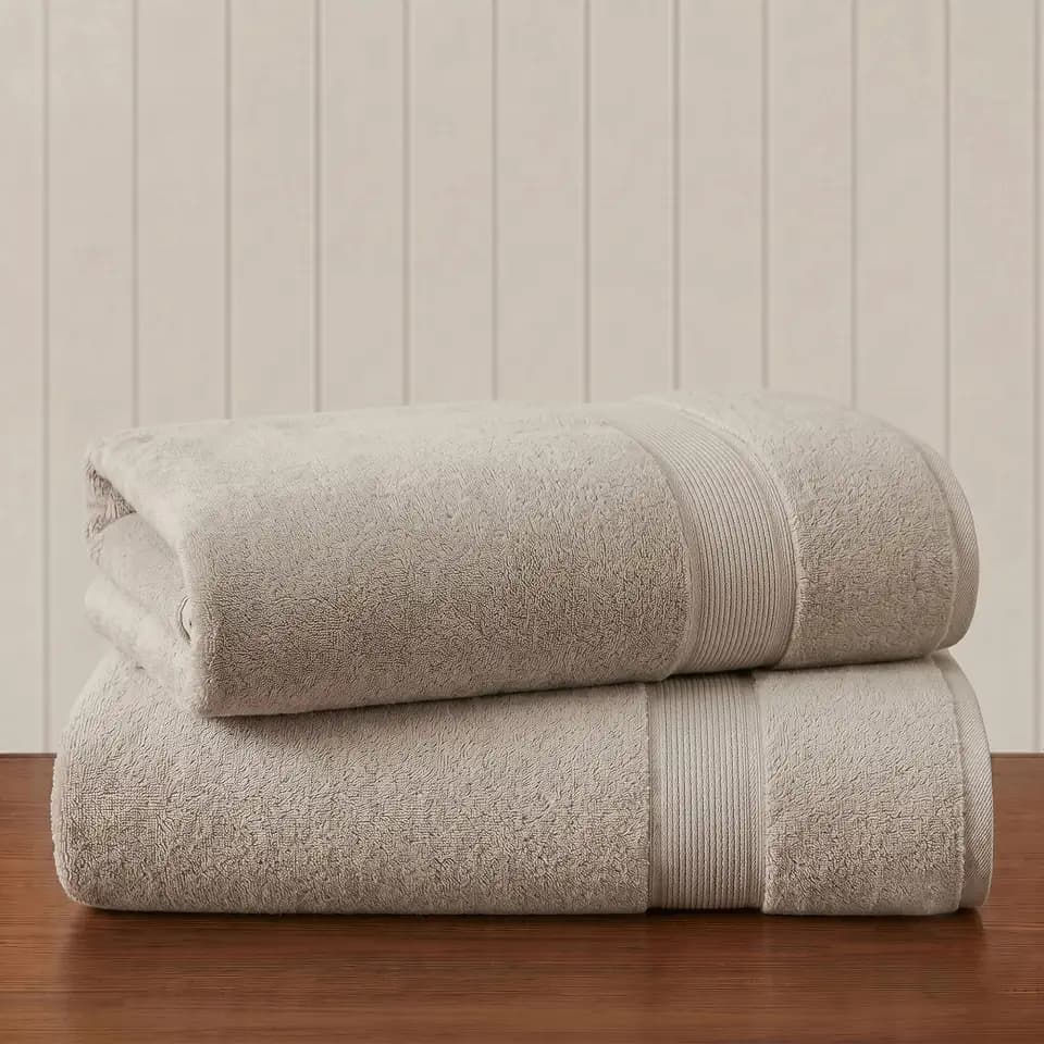 Madison Park Cotton Bath Sheet 2 Piece Oversized, 800GSM, 34" x 68" Natural