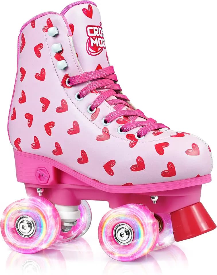 Active Girls' Adjustable Roller Skate, Sleek Design, Premium PU Leather Scuff-Resistant Easy to Clean, Gift for Girls Kids
