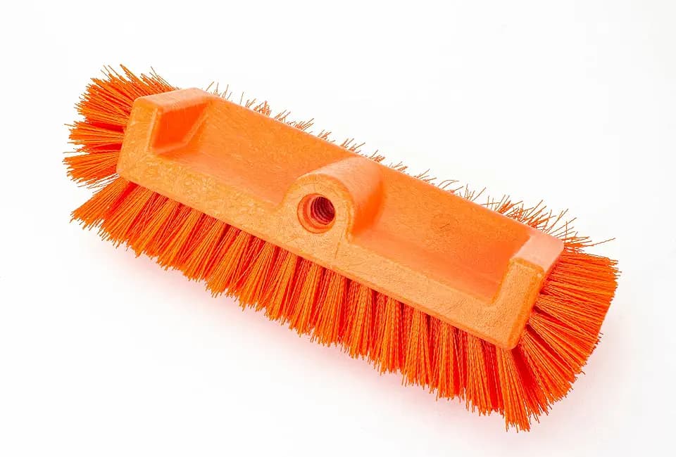 SPARTA Multi-Level Tile Scrub Brush 12" Wide Brush Head, Heavy-Duty Tile Cleaning Brush with End Bristles for Commercial Tiles, Tubs and Floor, Plastic, 12 Inches, Orange