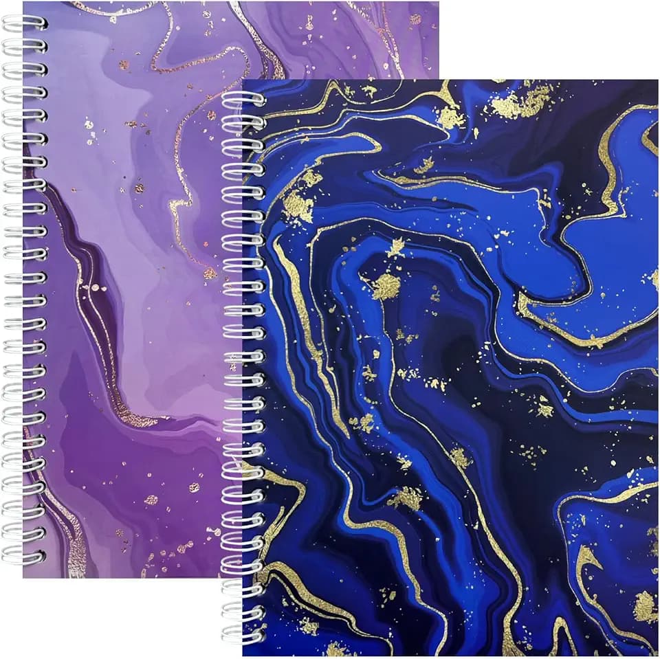 DHATMYC 2 Pack Reusable Sticker Collecting Book Storage Album with 32+32 Sheets Blank Release Paper A5 Size Sticker Collection Holder Organizer Book for Adults (Blue+Purple)