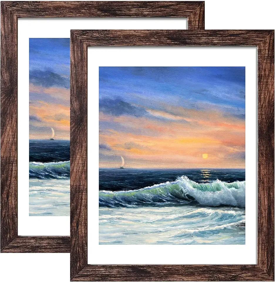 LUCKYLIFE 18x24 Frame in Rustic Brown, Gallery Frame for Wall Mounting, 2 Pack
