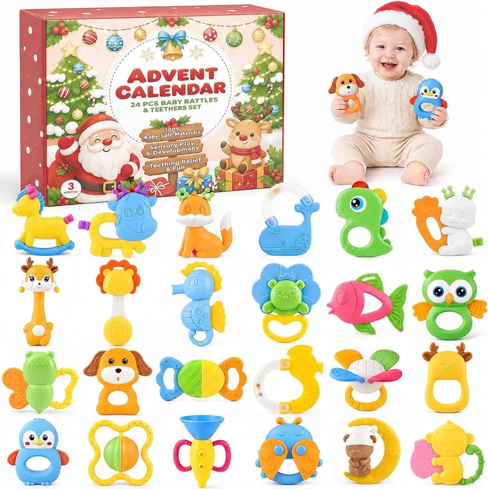 DIYDEC Christmas Advent Calendar 2026 Baby Rattles Teething Toys