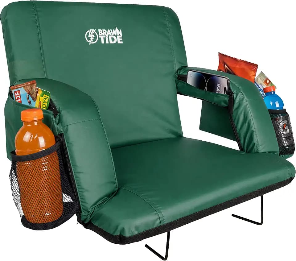 BRAWNTIDE Stadium Seat for Bleachers with Back Support - 3" Foam Cushion