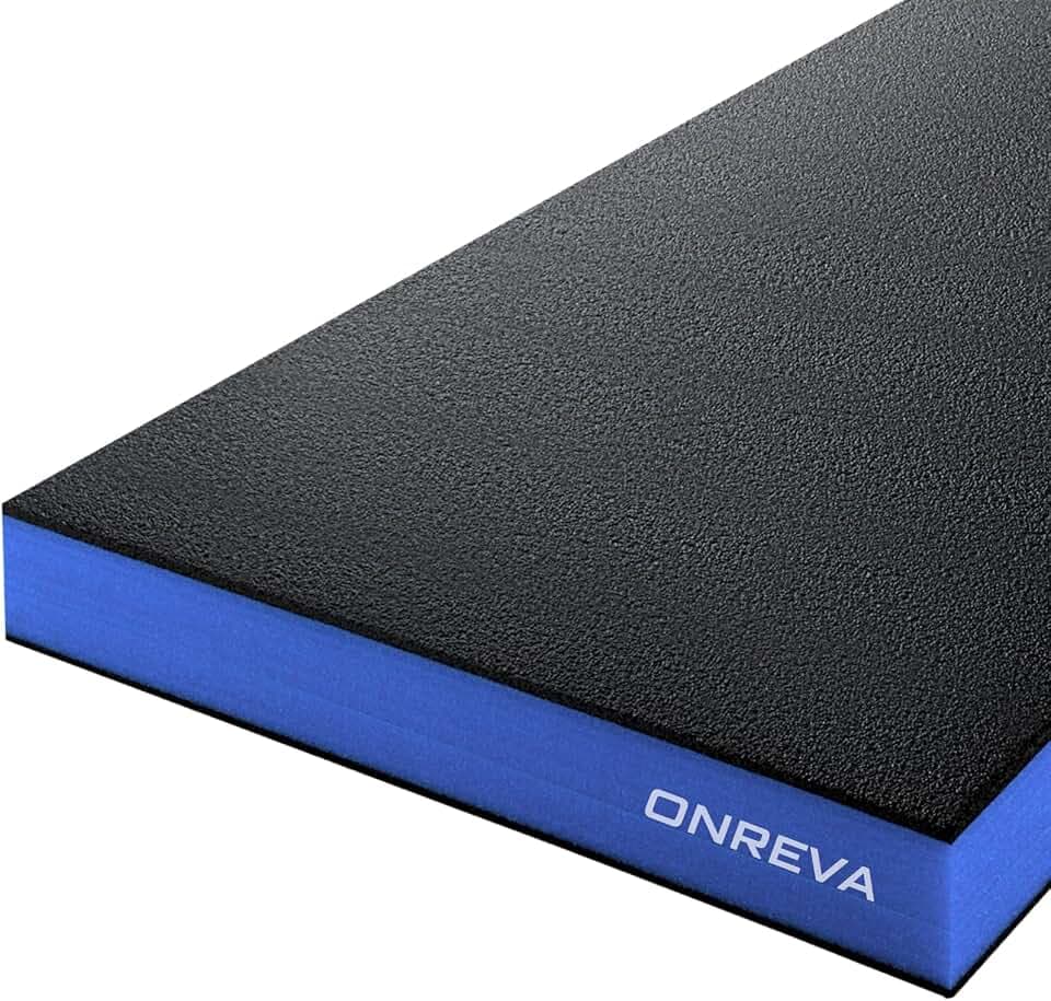 ONREVA Tool Box Foam Organizer 48x24x3 inch 1PC, Kaizen Sheets for Pro Tool Control, Custom Tool Shadow Inserts for Cases & Drawers, High Density Polyethylene Foam, Black with Blue